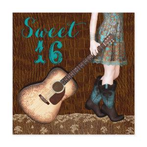 Brown and Teal Blue Cowgirl Sweet Sixteen Party
