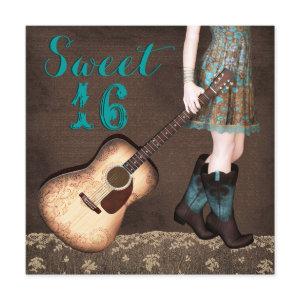 Brown and Teal Blue Cowgirl Sweet Sixteen Party