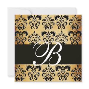 BROWN   BLACK  DAMASK  PARCHMENT MONOGRAM , white