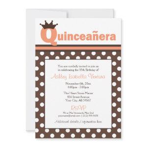 Brown Polka Dot & Orange Quinceañera
