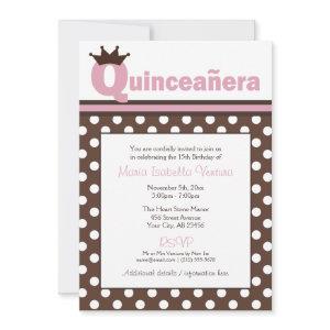 Brown Polka Dot & Pink Quinceañera