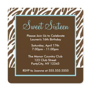 Brown Zebra Print Sweet Sixteen Party