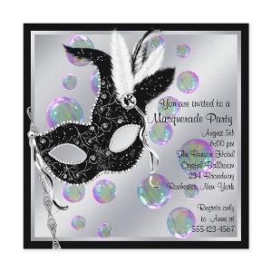 Bubbles Black and White Masquerade Party