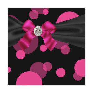 Bubbles Black Tie Party Pink Black Party Invitatio