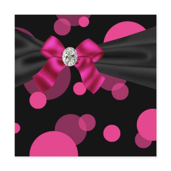Bubbles Black Tie Party Pink Black Party Invitatio