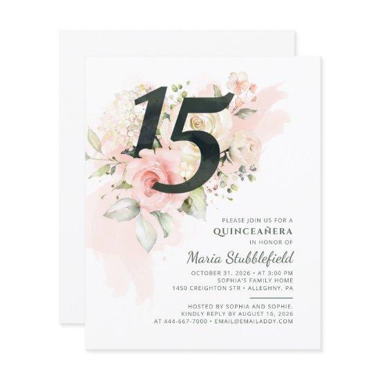 Budget 15th Birthday Floral Quinceanera