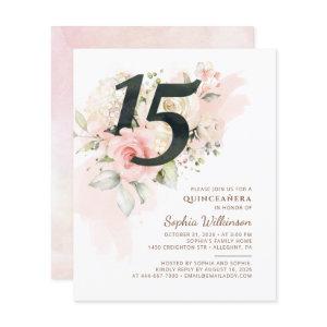 Budget 15th Birthday Floral Quinceanera