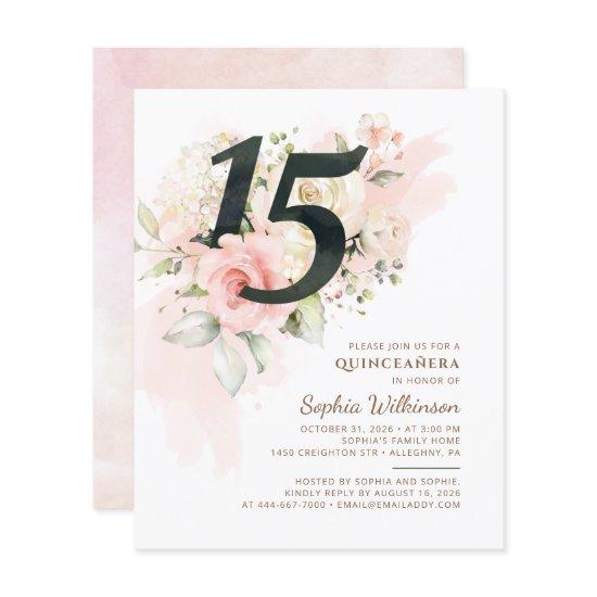 Budget 15th Birthday Floral Quinceanera