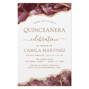 Budget Agate Burgundy Quinceañera Gold 15th