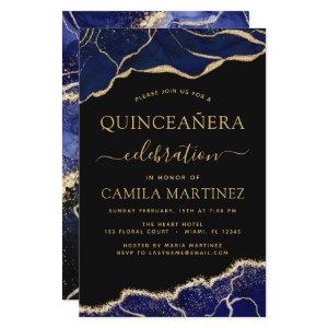 Budget Agate Navy Blue Quinceañera Gold