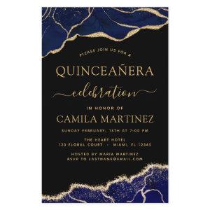 Budget Agate Navy Blue Quinceañera Gold