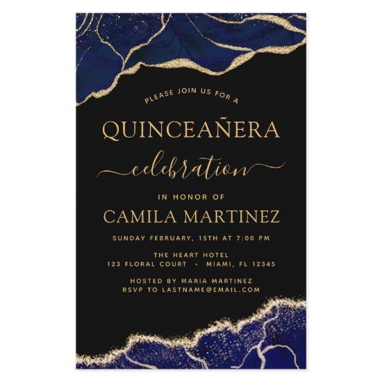 Budget Agate Navy Blue Quinceañera Gold