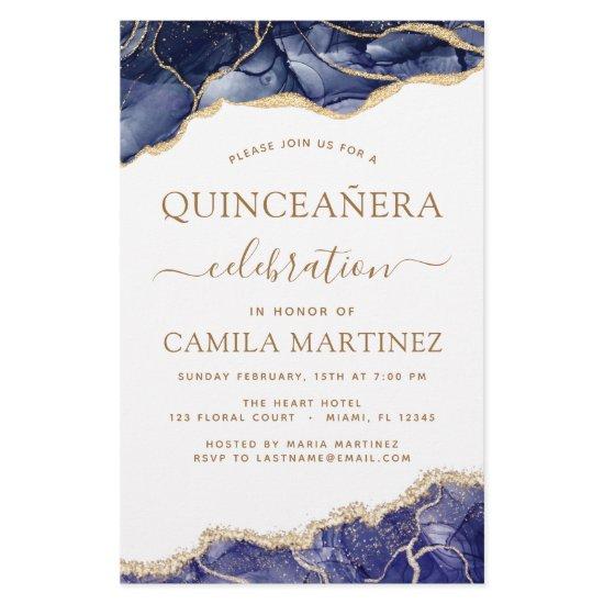 Budget Agate Navy Blue Quinceañera Gold