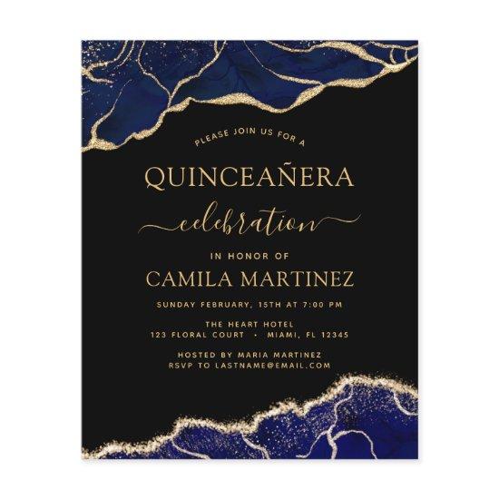Budget Agate Navy Blue Quinceañera Gold Flyer