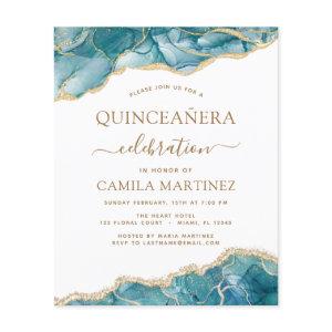 Budget Agate Turquoise Quinceañera Teal Gold Flyer