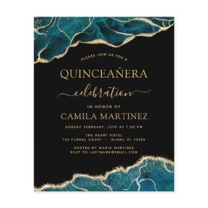 Budget Agate Turquoise Quinceañera Teal Gold Flyer