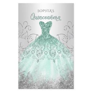 Budget Aqua Sparkle Dress Quinceañera