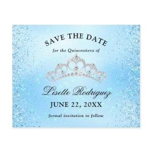 Budget Baby Blue Quinceanera Save The Date Flyer