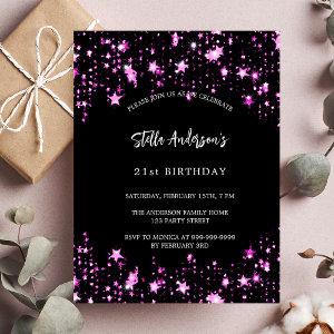 Budget birthday black pink stars