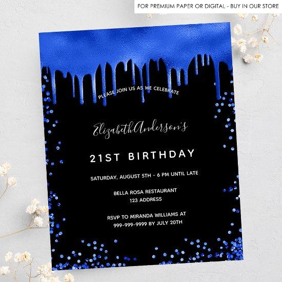 Budget birthday black royal blue
