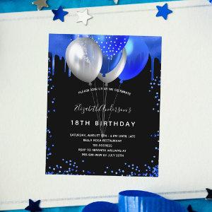 Budget birthday black royal blue photo