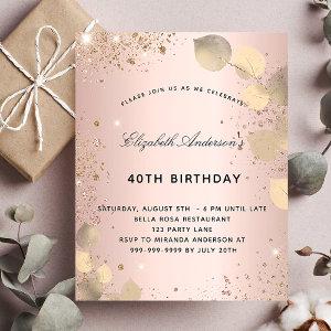 Budget birthday blush eucalyptus gold