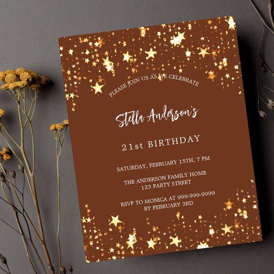 Budget birthday brown gold stars