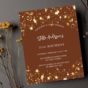 Budget birthday brown gold stars  flyer