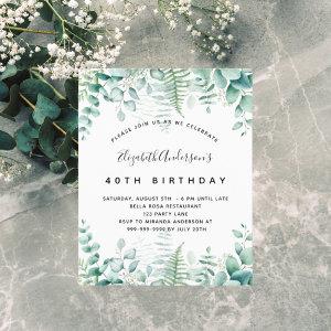 Budget birthday eucalyptus greenery