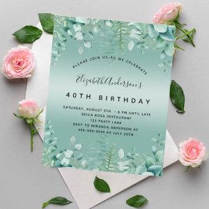 Budget birthday eucalyptus greenery