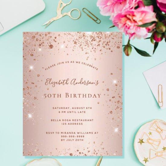 Budget birthday party rose gold