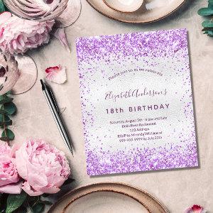 Budget birthday silver purple glitter