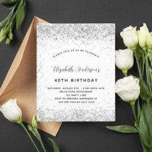 Budget birthday white silver glitter