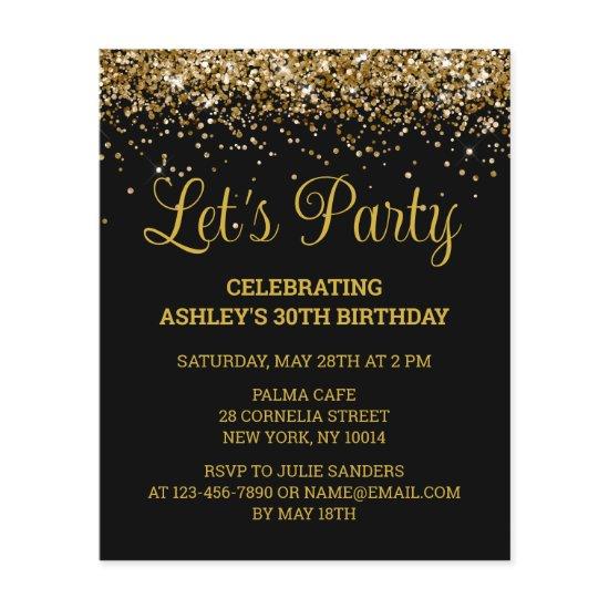 Budget Black & Gold 30th Birthday Party