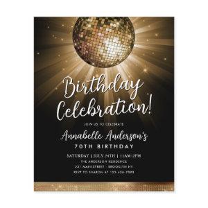 Budget Black Gold Glitter 70s Disco Ball Birthday