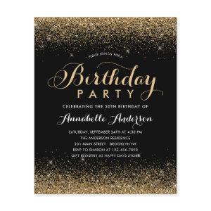 Budget Black Gold Glitter Sparkle Any Age Birthday