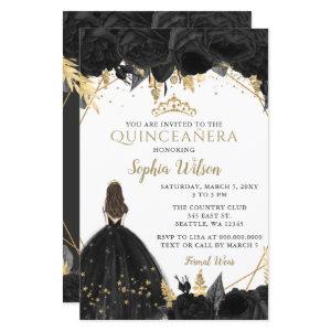 Budget Black Gold Princess Quinceañera