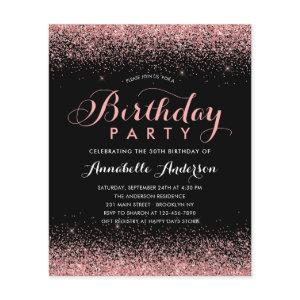 Budget Black Hot Pink Glitter Any Age Birthday