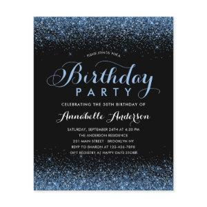 Budget Black Navy Blue Glitter Any Age Birthday