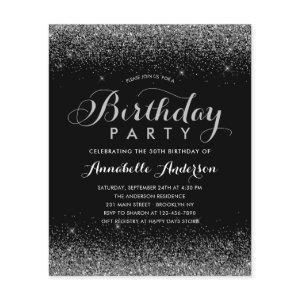 Budget Black Silver Gray Glitter Any Age Birthday