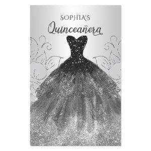 Budget Black Sparkle Dress Quinceañera