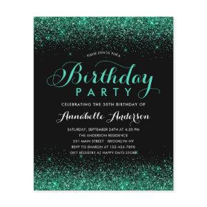 Budget Black Teal Green Glitter Any Age Birthday