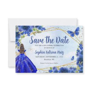 Budget Blue Princess Quinceañera Save the Date Note Card
