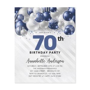Budget Blue Silver Balloon Glitter 70th Birthday
