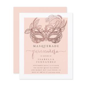 Budget Blush Gold Masquerade Quinceañera Birthday