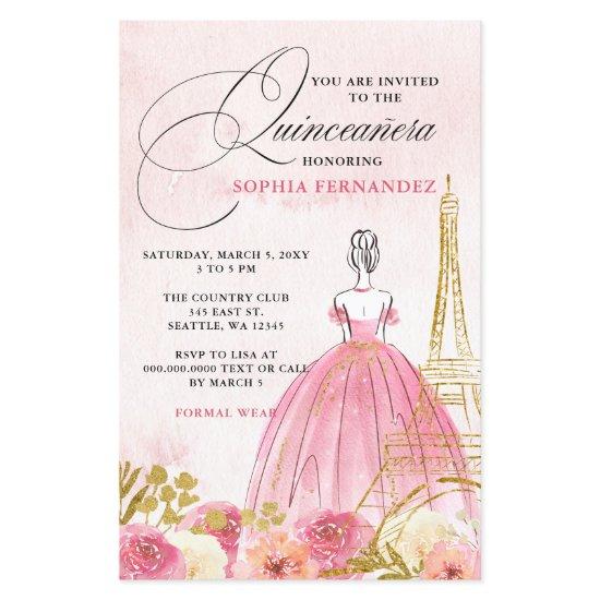 Budget Blush Pink Eiffel Tower Paris Quinceañera