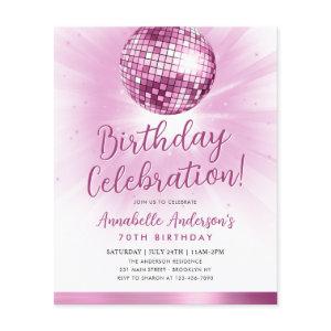 Budget Blush Pink Glitter 70s Disco Ball Birthday