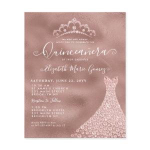 Budget Blush Rose Gold Diamond Tiara Quinceanera