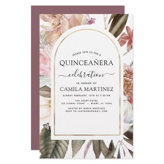 Budget Boho Burgundy Quinceañera Floral