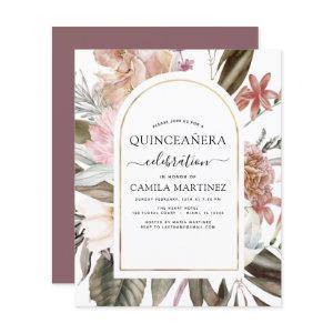 Budget Boho Burgundy Quinceañera Floral